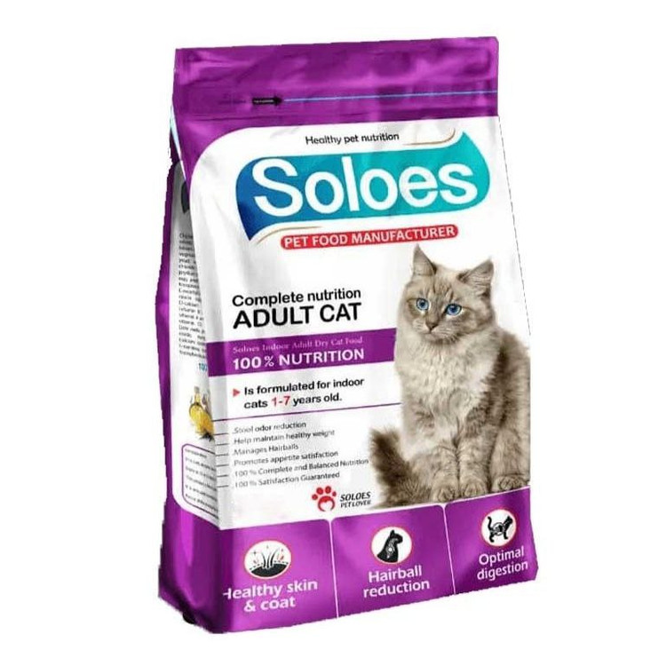 غذای خشک گربه بالغ سولواس وزن 12 کیلوگرم _ Soloes Adult Cat