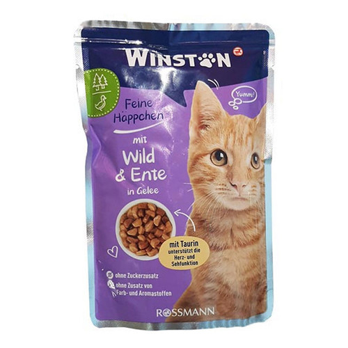 پوچ گربه وینستون طعم گوشت شکار و اردک وزن 100 گرم _ Winston Wild & Duck