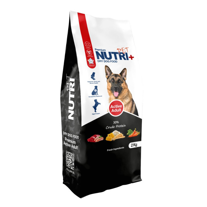 غذای خشک سگ نوتری پت مدل اکتیو ادالت وزن 1 کیلوگرم _ Nutri Active Adult (زیپ کیپ)