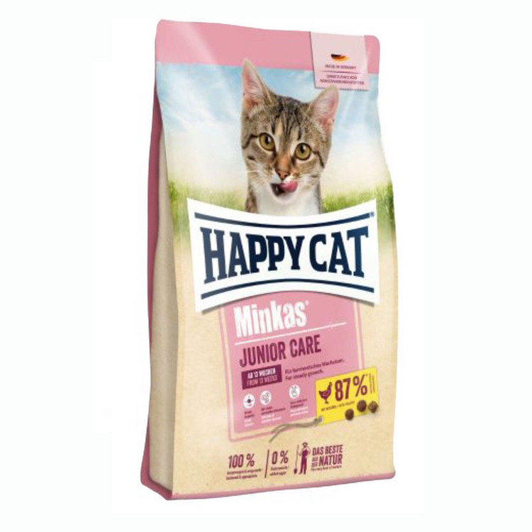 غذا خشک بچه گربه هپی کت مینکاس جونیور وزن 1 کیلوگرم | Happy Cat Minkas Junior Care Cat Dry Food (زیپ کیپ)