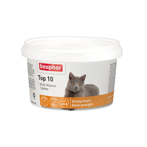 قرص مولتی ویتامین گربه تاپ تن بیفار وزن 180 عددی | Beaphar Top 10 Cat Vitamin 180 Tablet