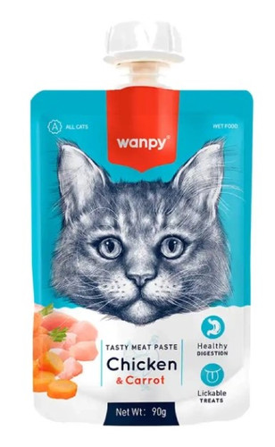 پودینگ غذای گربه ونپی با طعم مرغ و هویج وزن 90 گرم _ Wanpy Soup Tuna Chicken and carrot