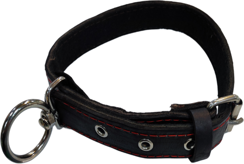 قلاده سگک دار چرم طبیعی سگ به همراه قلاب