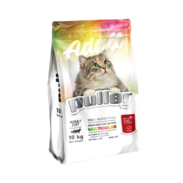 غذای خشک گربه بالغ پولر مدل مولتی کالر با طعم مرغ وزن ۱ کیلوگرم _ Puller Cat Dry Food multiColor (زیپ کیپ)