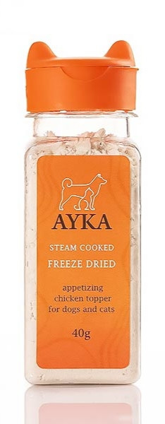 پودر تاپر طعم دهنده غذای سگ و گربه آیکا(AYKA) طعم مرغ ۴۰ گرمی