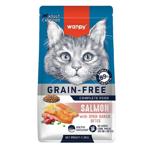 غذای خشک گربه بالغ ونپی طعم سالمون وزن 1.5 کیلوگرم _ Wanpy Cat Food Salmon