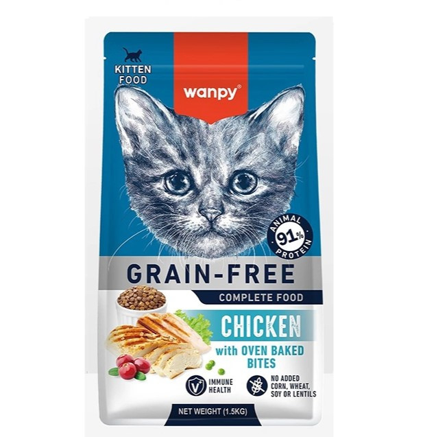 غذای خشک بچه گربه کیتن ونپی طعم مرغ وزن 1 کیلوگرم _ Wanpy Cat Food Chicken