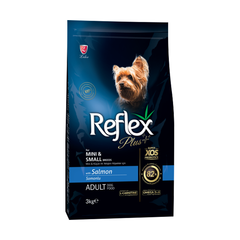 غذا خشک سگ بالغ نژاد کوچک رفلکس پلاس با طعم ماهی سالمون وزن 3 کیلوگرم _ Reflex Plus Mini & Small Breeds Salmon