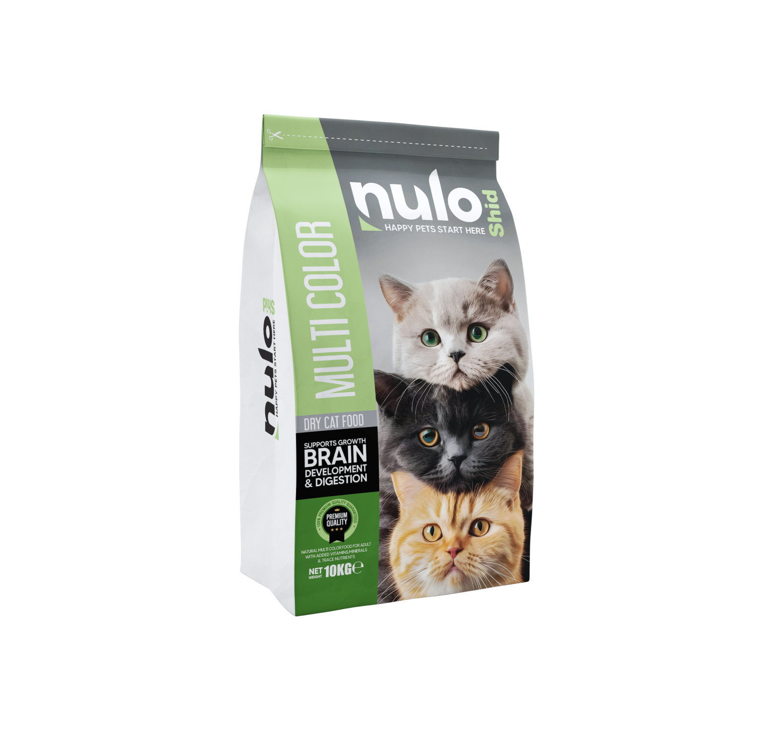غذای خشک گربه بالغ نولو شید مدل مولتی کالر رنگی وزن 10 کیلویی _ Nulo Shid cat multi color dry food