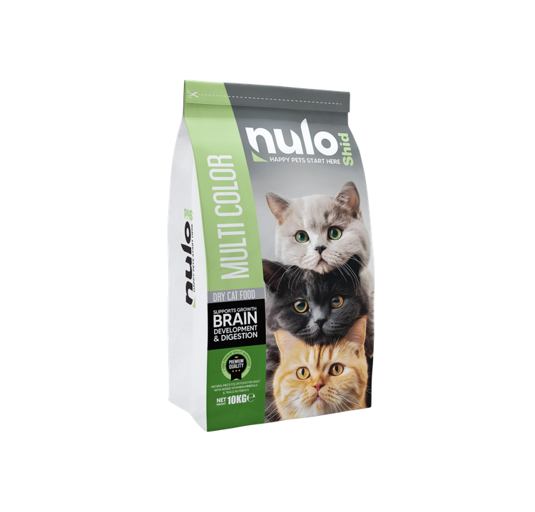 غذای خشک گربه بالغ نولو شید مدل مولتی کالر رنگی وزن ۱ کیلویی _ Nulo Shid cat multi color dry food (زیپ کیپ)