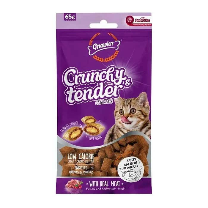 تشویقی گربه گناولرز نوتری مغزدار با طعم سالمون وزن 65 گرم _ Gnawlers Crunchy Cat Treat With Salmon
