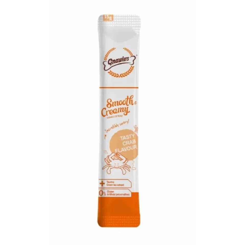 بستنی گربه گنالرز خرچنگ و تائورین _ Gnawlers Smooth & Creamy Lickable Cat Treat Tasty Crab Flavour15g