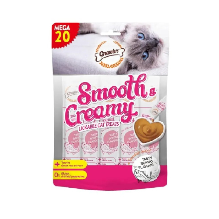 بستنی گربه گنالرز ماهی بونیتو و تورین _ Gnawlers Smooth & Creamy Lickable Cat Treat Bonito Flavour15g