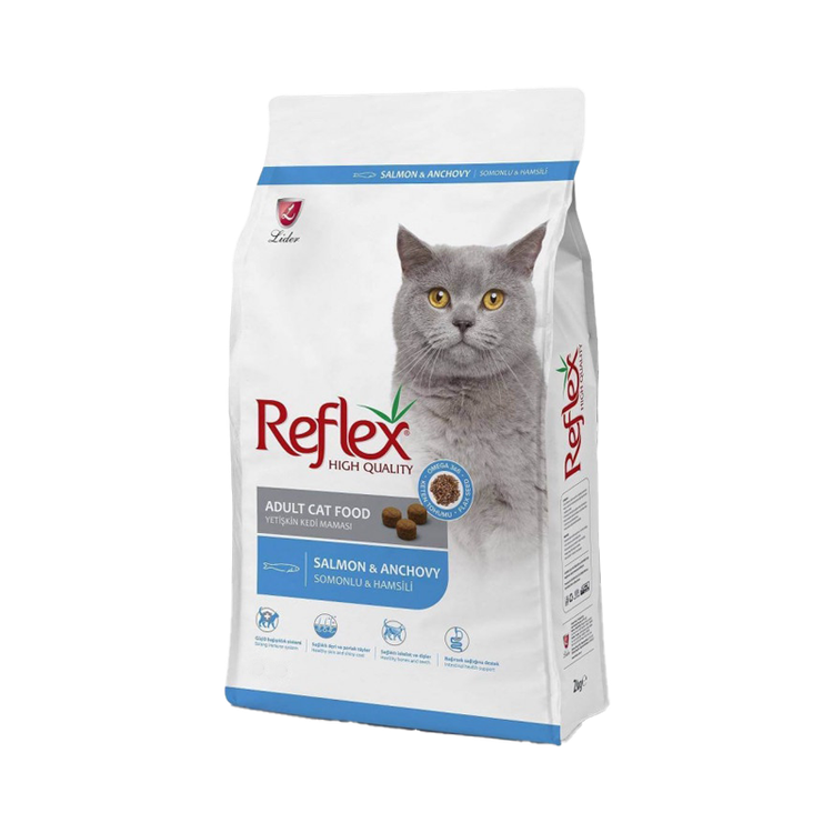 غذا خشک گربه رفلکس ماهی سالمون و ماهی کوکی وزن 15 کیلوگرم _ Reflex Salmon & Anchovy
