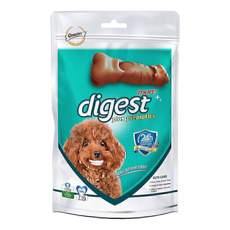 تشویقی سگ گناولرز سلامت دستگاه گوارش بسته 7 عددی _ Gnawlers Digest More Dog Treat